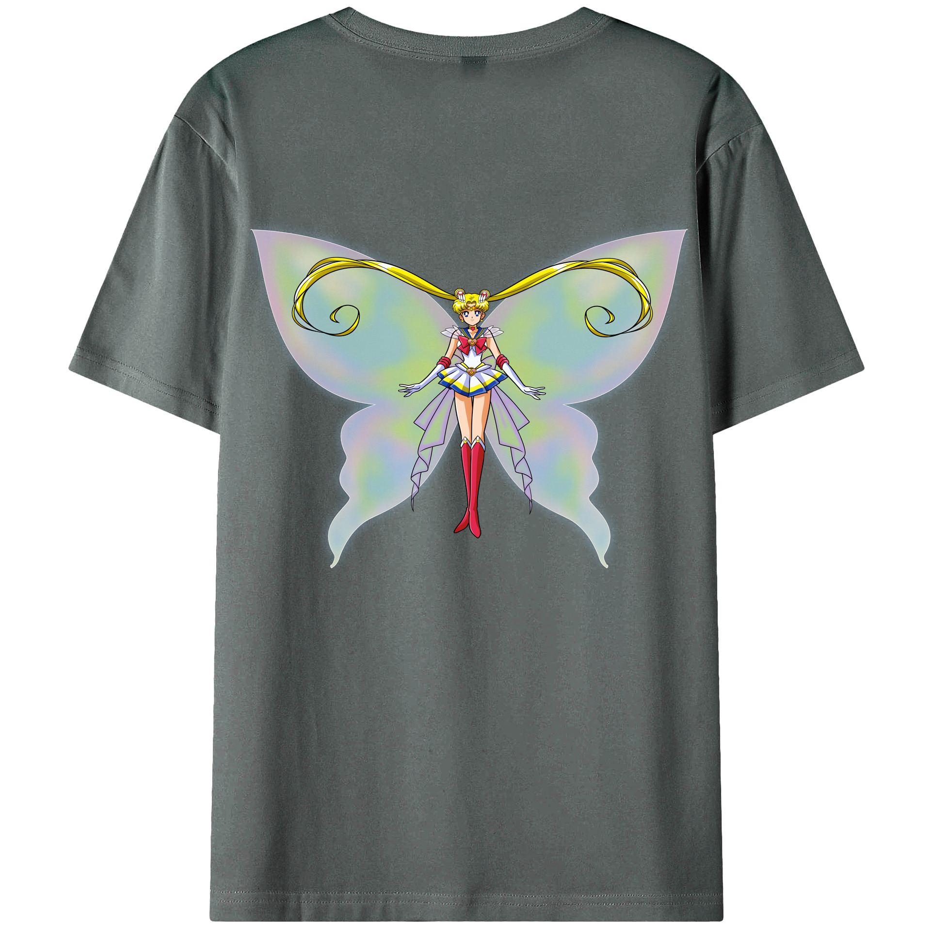 （画像用） 美少女戦士セーラームーン 月野 うさぎ つきの うさぎ Sailor Moon Tsukino Usagi 綿100％ メンズ半袖Tシャツ（バックプリント） 通気性